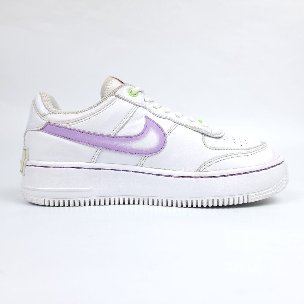 Nike Air Force 1 White Violet Shock Wild Berry Sneakers Training Shoe Womens 7.5 - Picture 2 of 9
